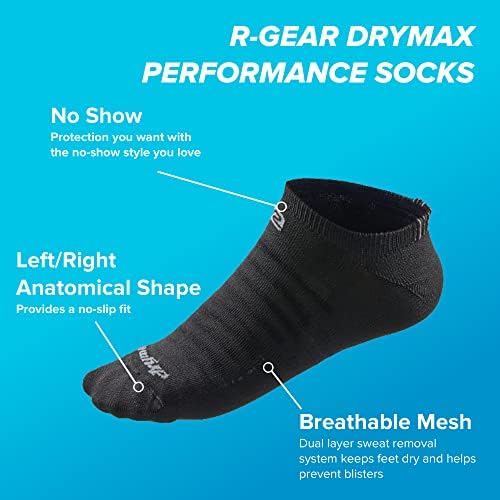 R-Gear Drymax אין מופע שמריץ גרביים לגברים ונשים | נשימה, בקרת לחות ואנטי שלפוחית ​​| 3 חבילות